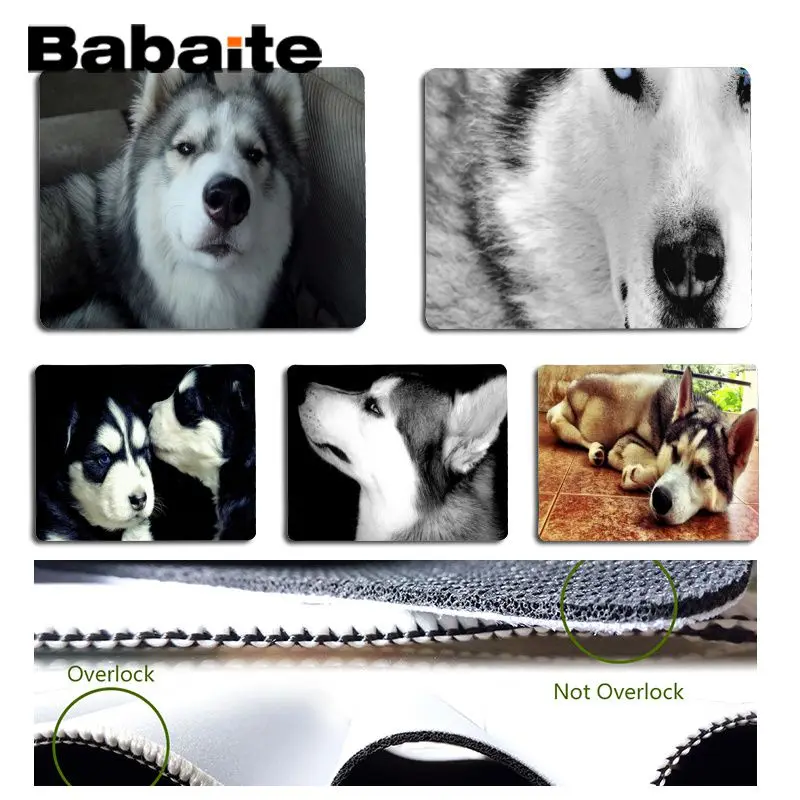 Babaite Siberian husky силиконовый коврик для мыши игровой размер 25x29 см скоростной