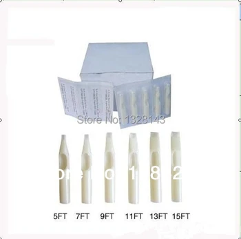 

50PCS Sterile White Disposable Plastic Tips Flat Tips 5f 7F 9F for Needles Tips for Grip for Tubes tattoo nozzle free shipiing