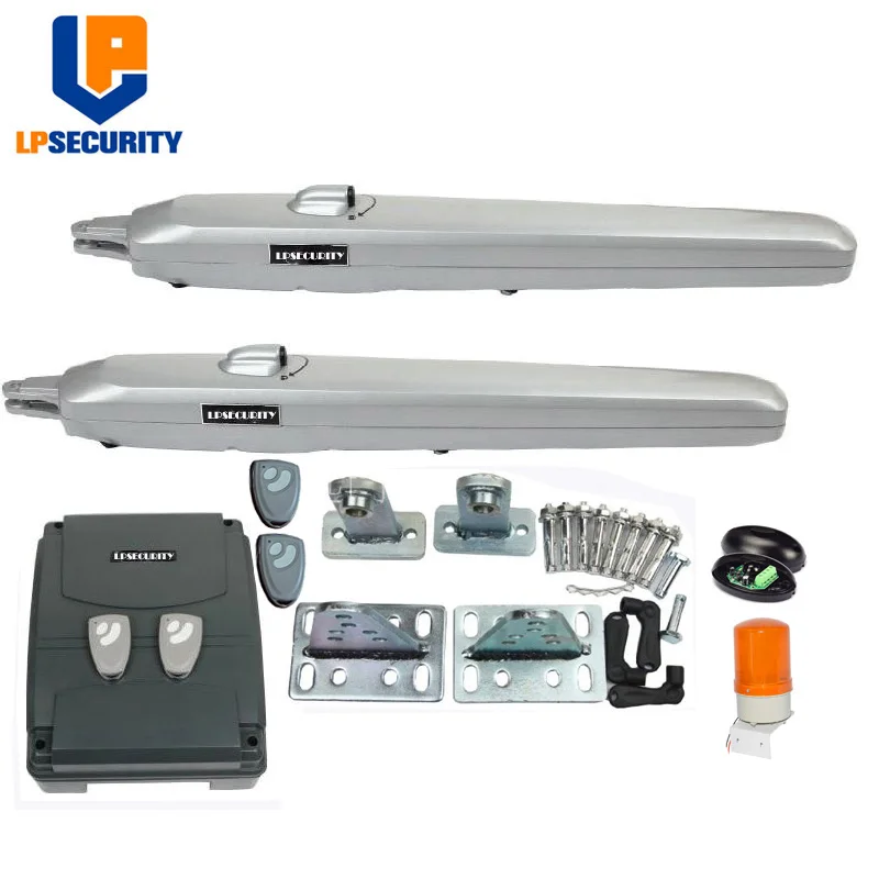 LPSECURITY 350KGS 24V DC forsee сверхмощный низкий напряжение двойные качели подъездные ворота открывалка с датчиком, GSM, вариант лампы