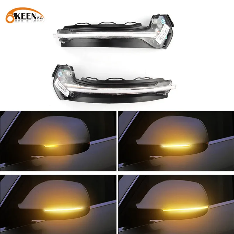 

OKEEN 2pcs Car Rear View Side Mirror Sequential Turn Signal Light For Audi A3 2014 2015 2016 2017 2018 S3 8V Flowing Signal Lamp