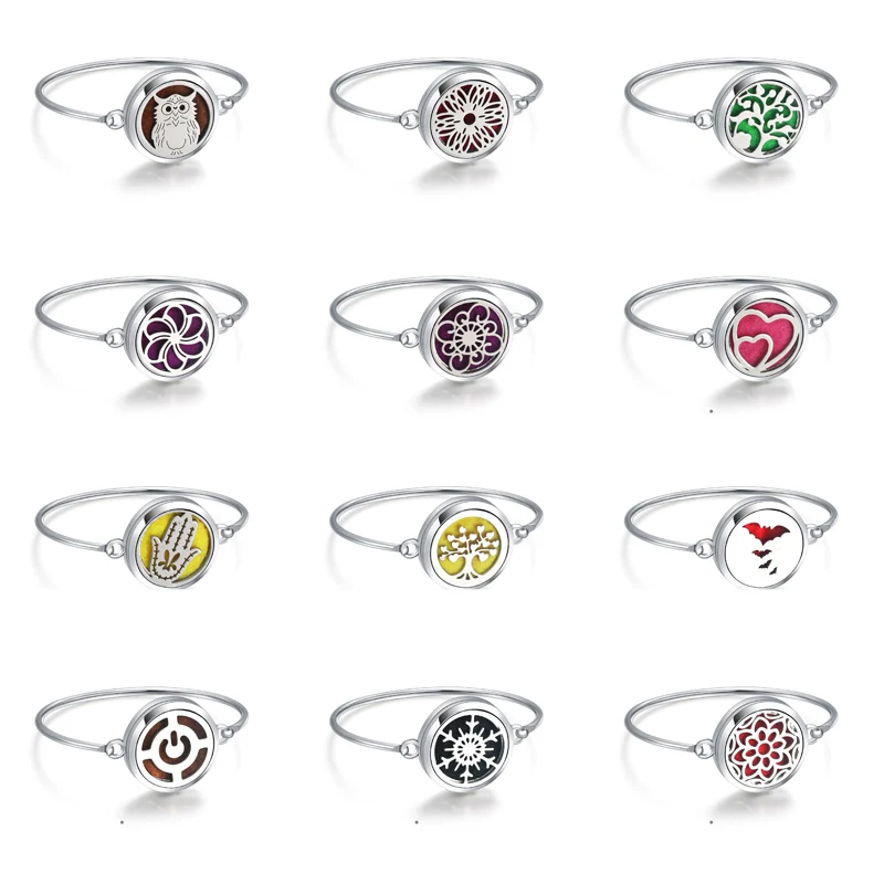 New Aromatherapy Bracelet Diffuser Jewelry Stainless Steel Perfume Essential Oil Aroma Bracelets bangle women | Украшения и