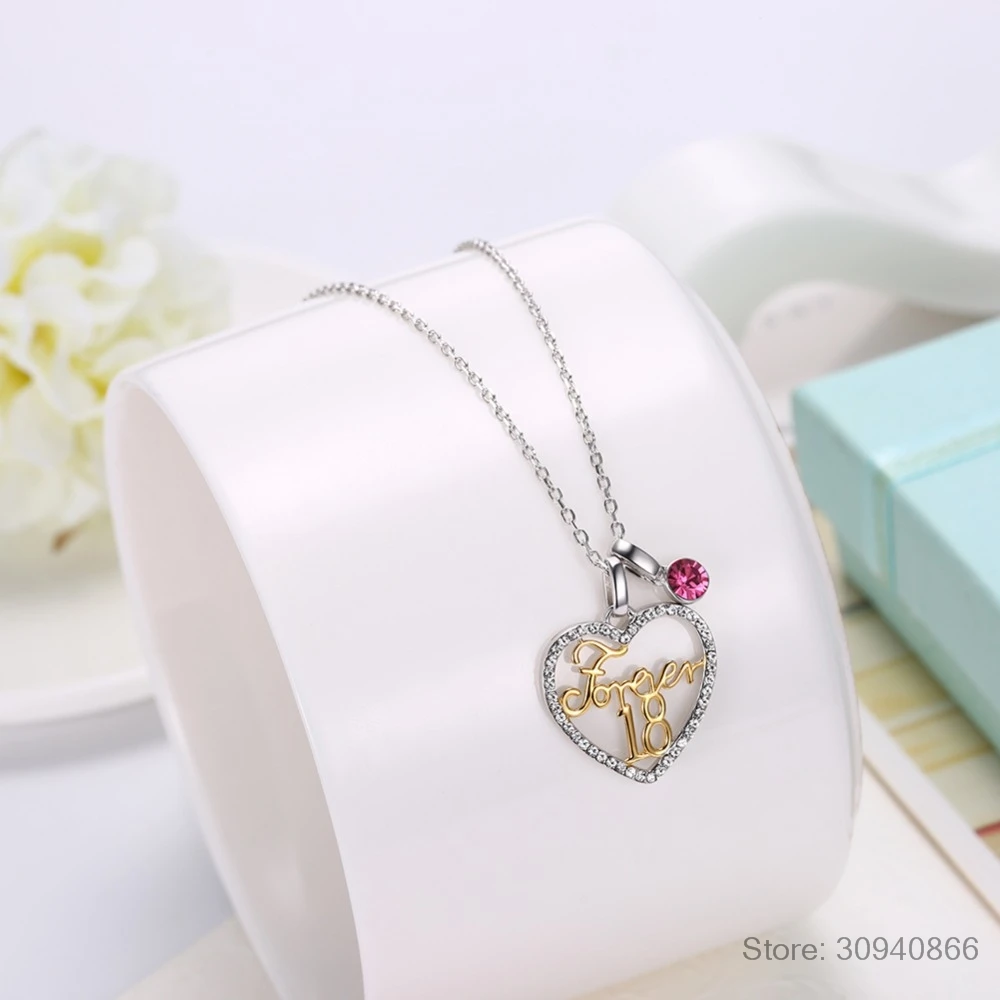 LEKANI кристаллы от Swarovski 925 Серебряное ожерелье различные в форме сердца Forever18 кулон ожерелье женский подарок