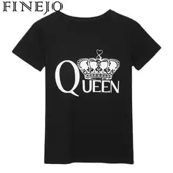 FINEJO футболки с принтом Повседневное рукавом футболки короткая футболка Женская О-образным вырезом Графический письмо