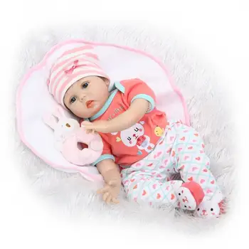 

Cute 55cm Soft Silicone Body Toddler Baby Doll Girls Lifelike Real Vinyl Bebe Brinquedos Reborn Bonecas