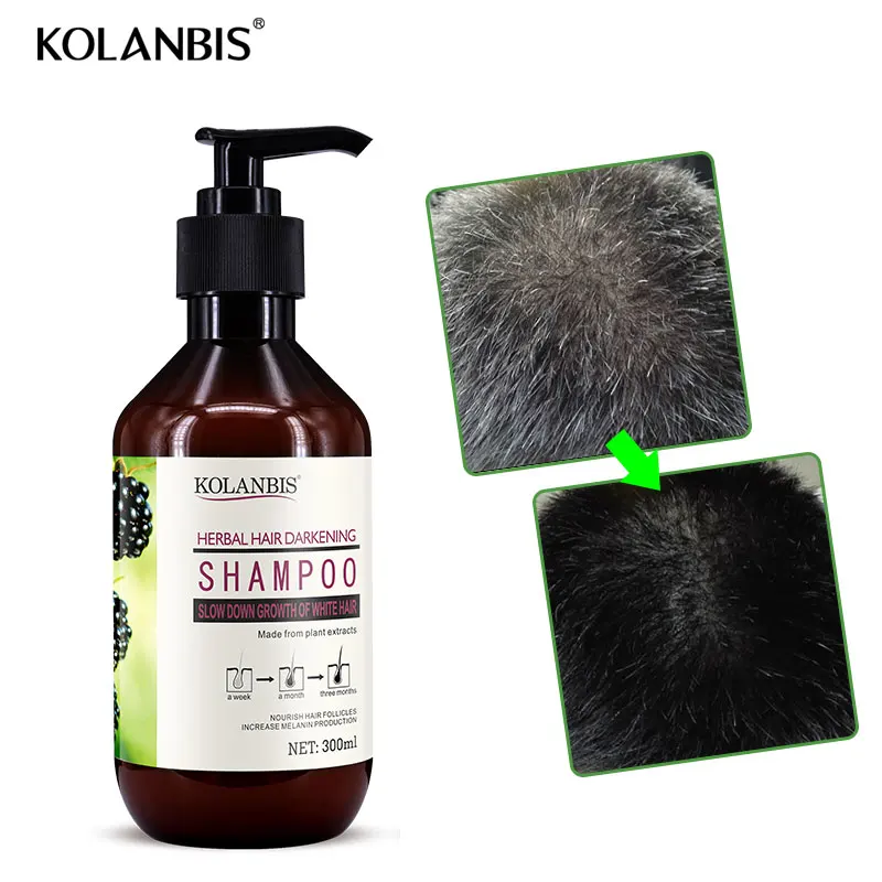 Baratos Verde natural nutritivo profesional cuidado hierbas blanco champú para el pelo para anti gris pelo nutrición tratamiento cabello oscurecimiento