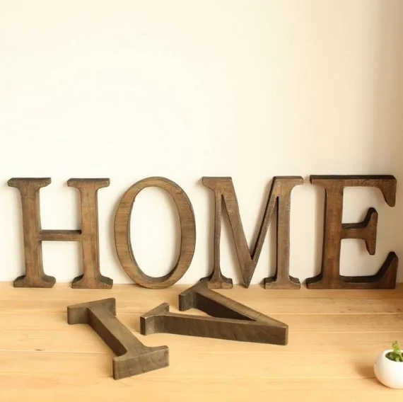 

Vintage wood English letter retro creative alphabet numbers Home bar coffee wedding decoration craft