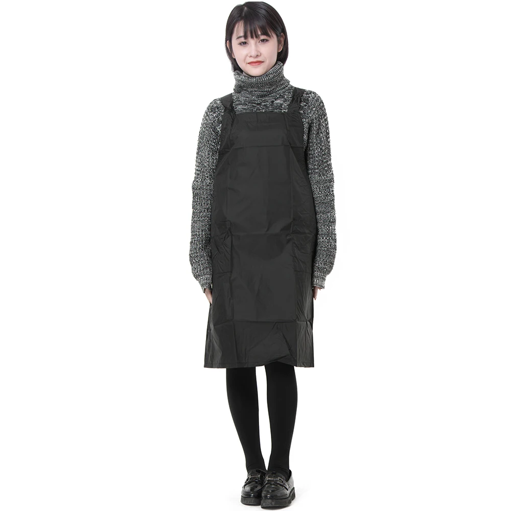 

High Quality Universal Barber Apron For Hairdressing Pocket Design Black Hairdresser Apron For Salon And Household Uniform Cloth