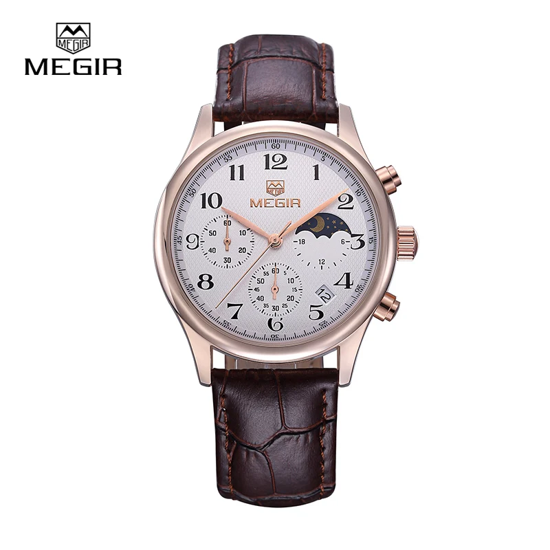MEGIR watch Men Quartz Watches Fashion Reloj Hombre Stainless Steel Water Resistant Wristwatches