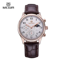 MEGIR смотреть Мужчины Кварцевые Часы Мода Reloj Хомбре Нержавеющей Стали Водостойкой Наручные Часы