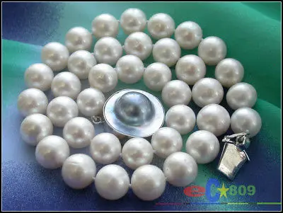 

HOT## Wholesale FREE SHIPPING >>> P1811 AAAAA++ 17" 11mm white ROUND FRESHWATER PEARL NECKLACE