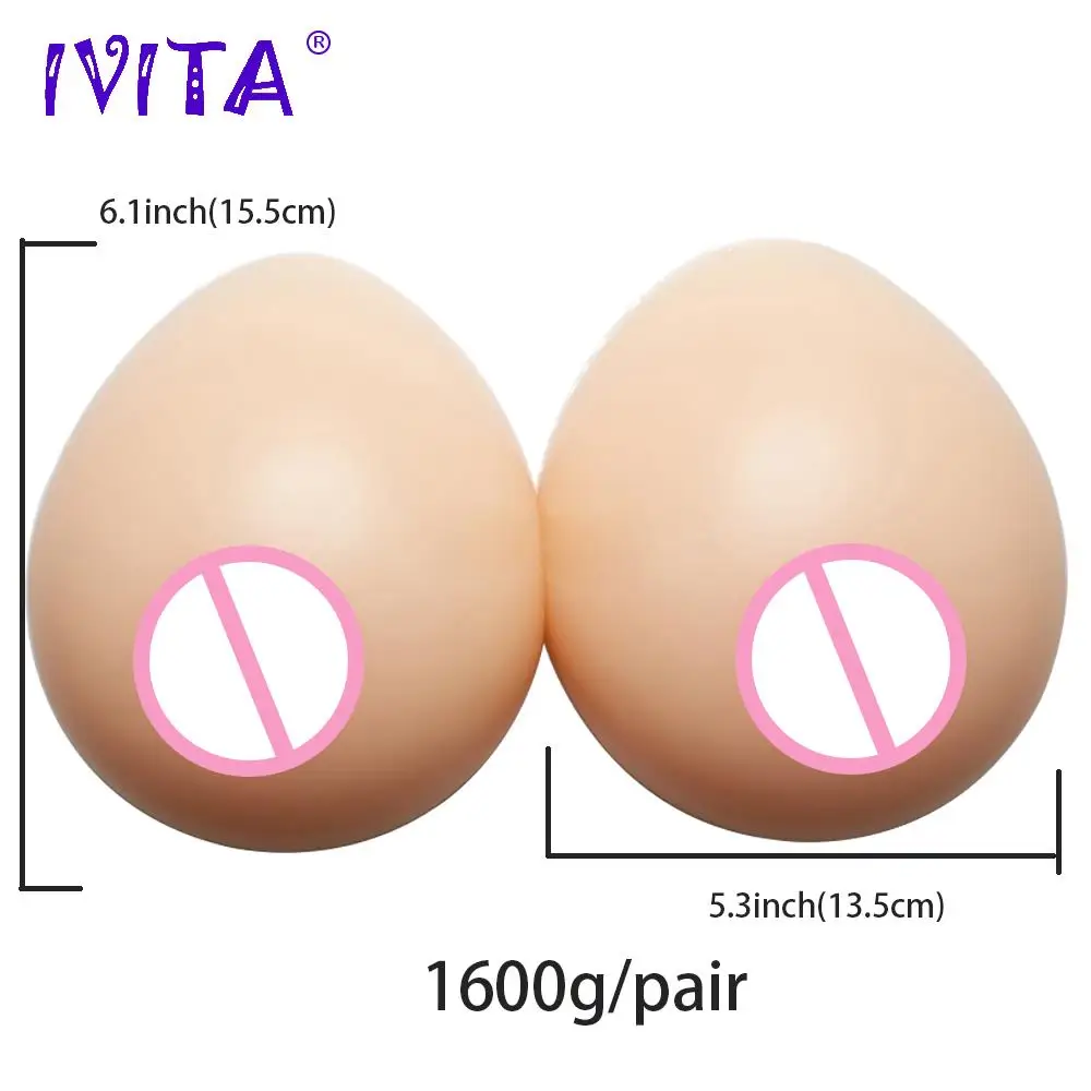 

IVITA 1600g/pair Fake Boobs Silicone Breast Forms False Crossdressing Drag Queen Shemale Bra Mastectomy Transgender Breasts