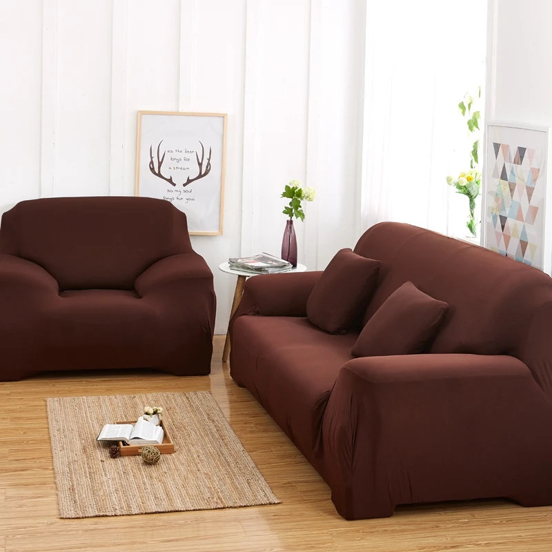 Розовый/красный/черный/фиолетовый цвет Твердый чехол для дивана спандекс современный Эластичный полиэстер чехол для дивана стул мебель протектор для дома - Цвет: 10