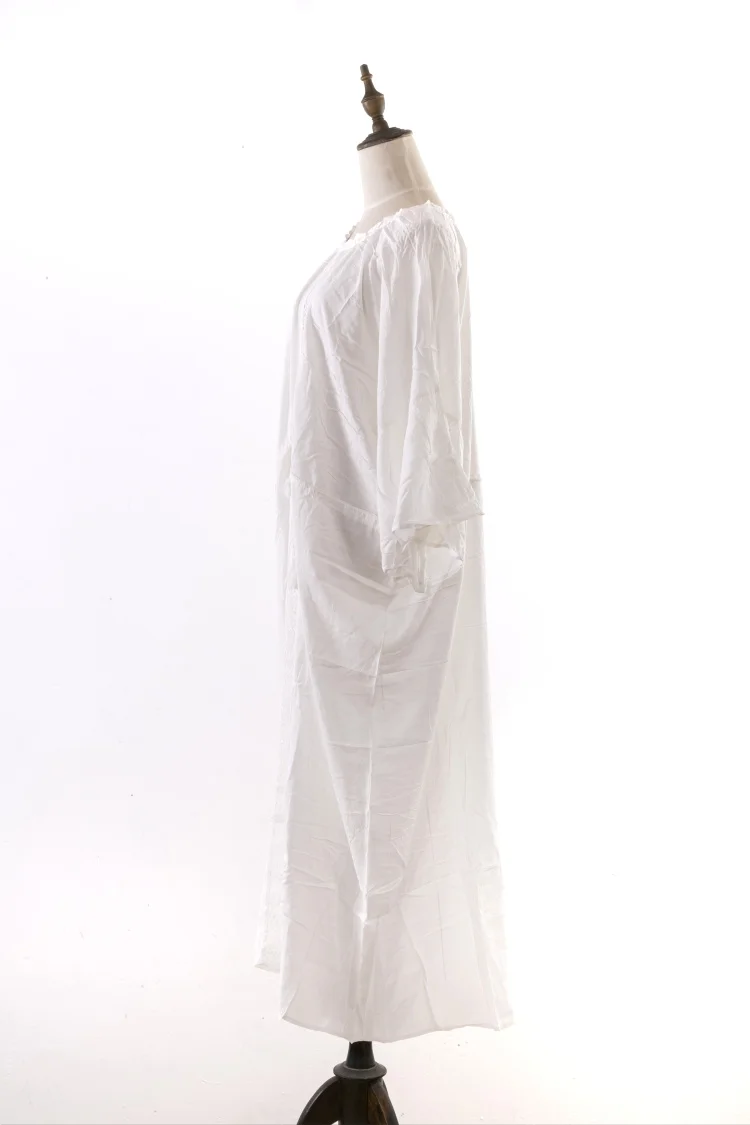 Sexy Ladies Women Solid White Bikini Cover up Beach Dress Swimwear Cotton Beachwear Bathing Suit