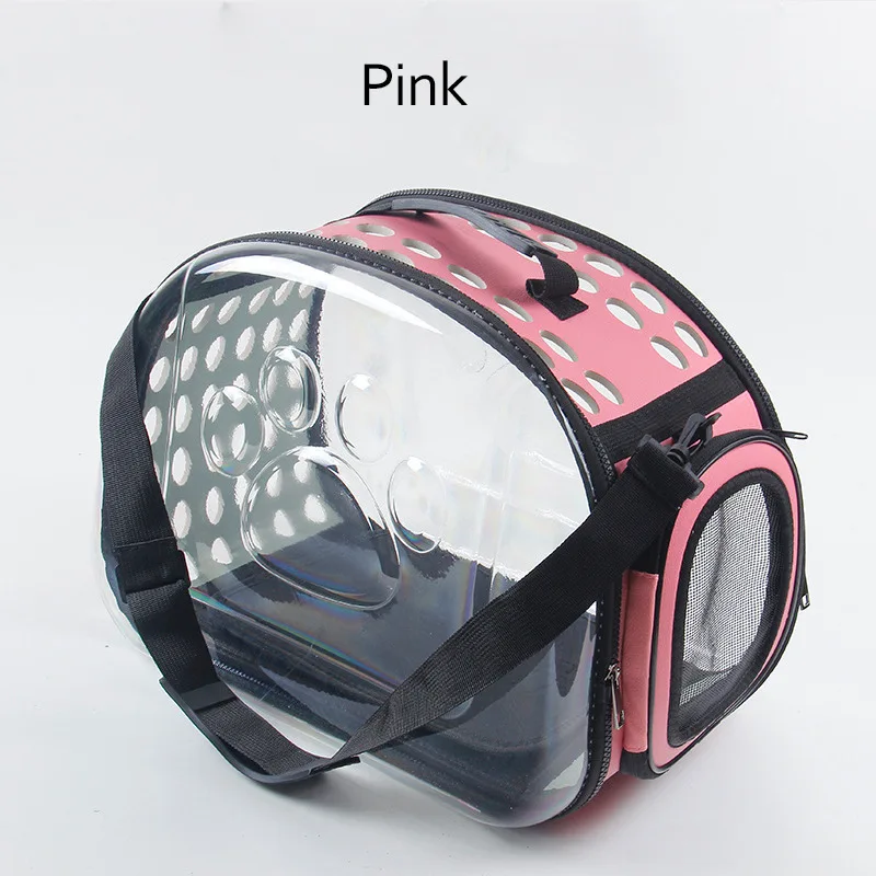 Щенок Кошка ручная сумка для переноски прозрачные сумки для животных космическая капсула Складная дышащая Сумка-переноска собака транспортная клетка - Цвет: Pink