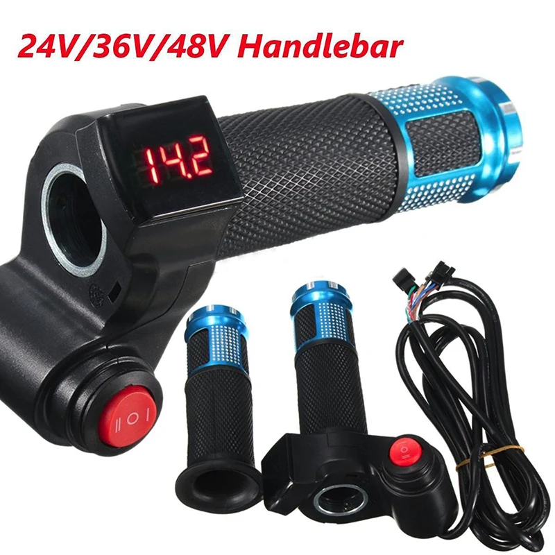 Ebike Electric Bike 24V 36V 48V Handlebar Universal Electric Scooter Digital Meter Handlebar Throttle Cycling Throttle Grip New