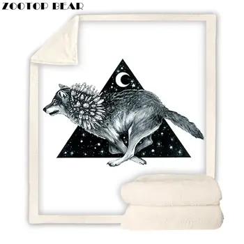 

Wolf Throw Blanket Adult Soft Fashion 3D Print White Home Microfiber Wearable Brand Office Bedding Quilts Picnic Drop Shipping