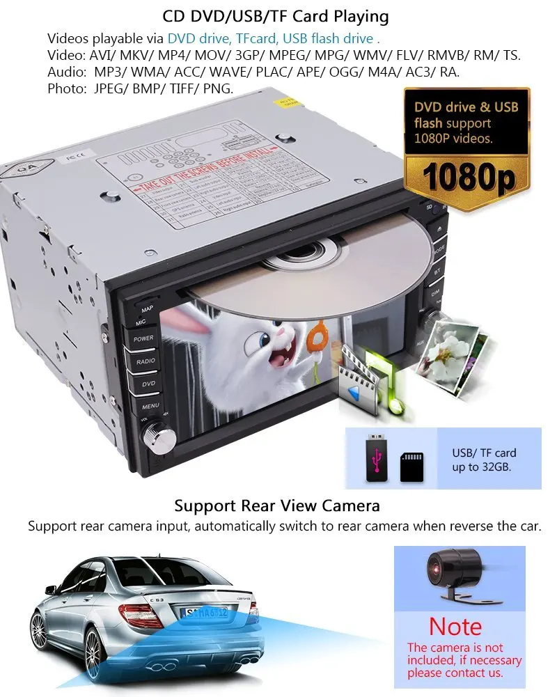 Clearance EinCar 2 Din Car GPS Navigation 6.2