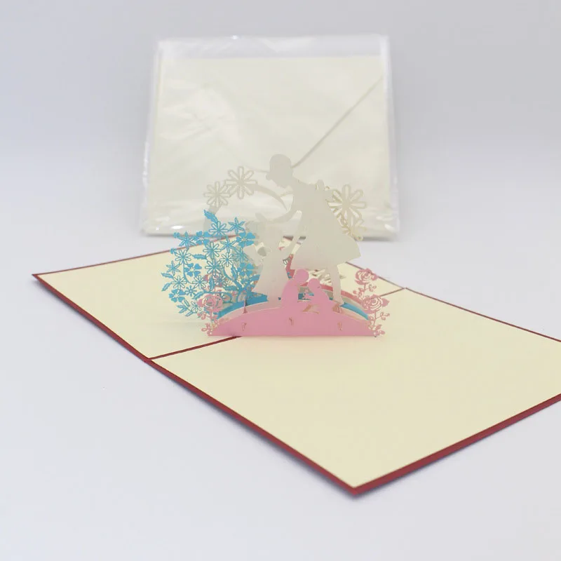  3D Laser Cut Handmade Sweet Mom and kids Paper Invitation Greeting Cards PostCard Thanksgiving Moth - 32803814399
