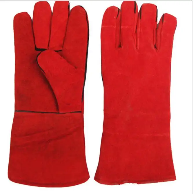 

Welding Gloves Cowhide Electric Leather Welding Protective Gloves Fire High Temperature Protection Workplace Safety