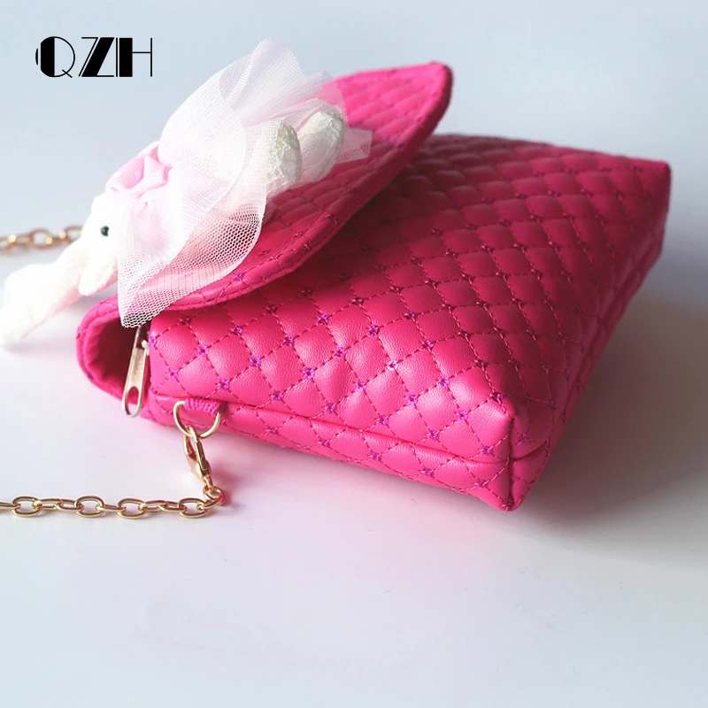  QZH little girl Mini doll messenger bags PU baby girls princess shoulder bag crossbody handbags for - 32804832231