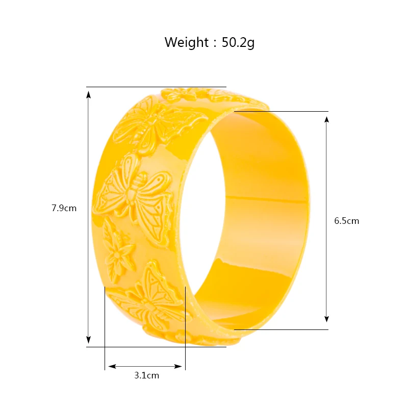 Trendy Resin Cuff Engraved Butterfly Fashion Bracelets Bangles for Women Acrylic Wide Bracelets Female Simple Charm New Jewelry (4)