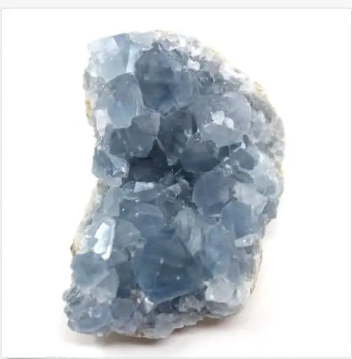 1 Madagascar Celestite Crystal Druzy Cluster Небесно Голубой геодезический Минерал (8 12 унций)|Камни| |