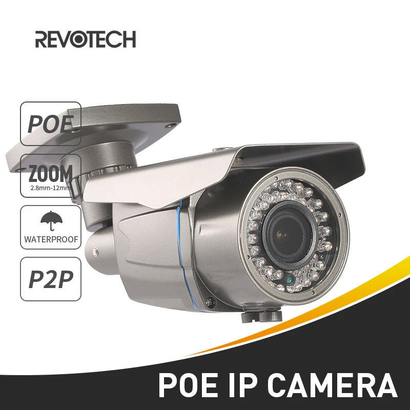 POE Водонепроницаемая наружная 1080P IR LED 2 8 12 мм зум ip камера 2.0MP безопасность ночного
