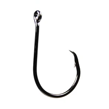 [100 шт.] Sharp наклона круг крюк черный никель высокоуглеродистой Сталь морской пресной воды Рыбалка Крючки