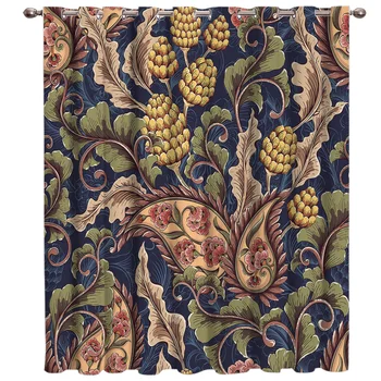 

Vintage Court Flower Window Treatment Sets Bedroom Curtains For Large Windows Window Dressing Room Darkening Sheer Curtains