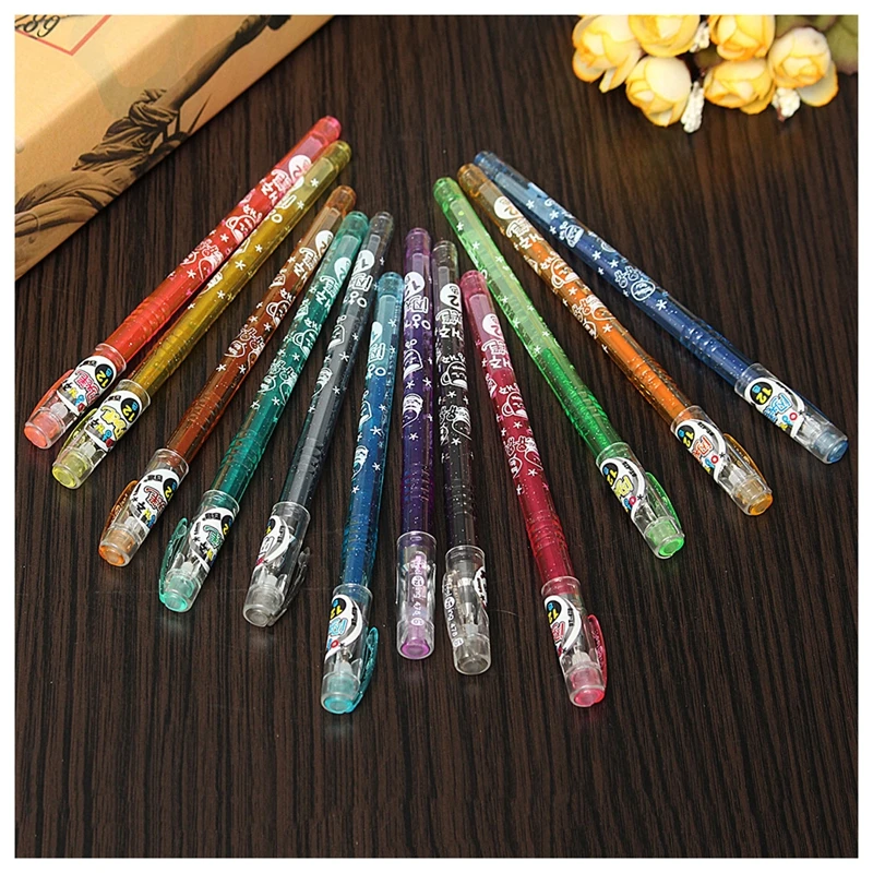 

1Set 12 1.0mm colors Glitter Gel Pens for Crafts Scrapbooking DIY Gift Card
