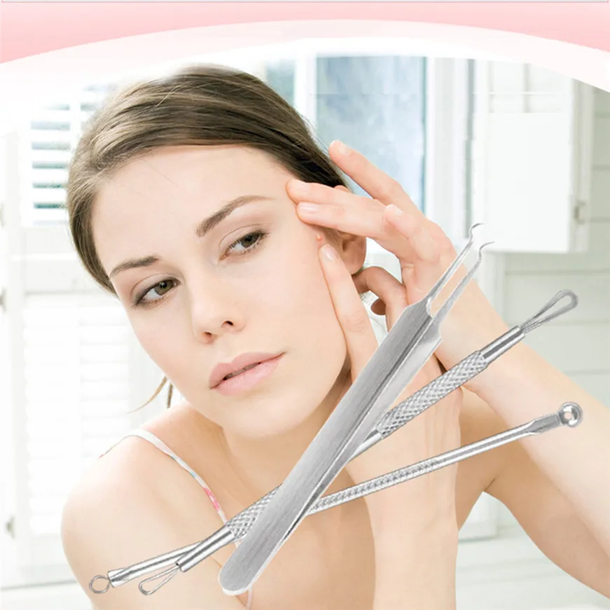 2017 Stainless Blackhead Facial Acne Spot Pimple Remover Extractor Tool