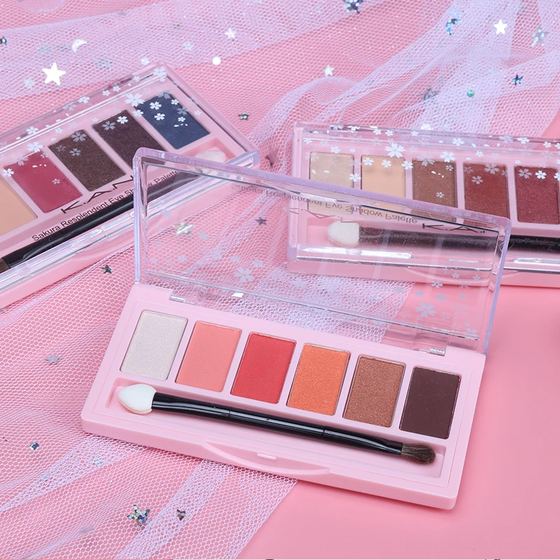 Sombra de Olho Paleta de Sombra nu para Atacado K.a.n Marca Cores Maquiagem Shimmer Matte Cosméticos Conjunto 6 3 maquiagem shimmer matte paleta de sombra cosméticos
