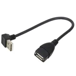 Новое поступление 90 градусов USB 2,0 мужчина к usb-кабель 10 см черного цвета 20 см Прямая доставка 20 см # M09