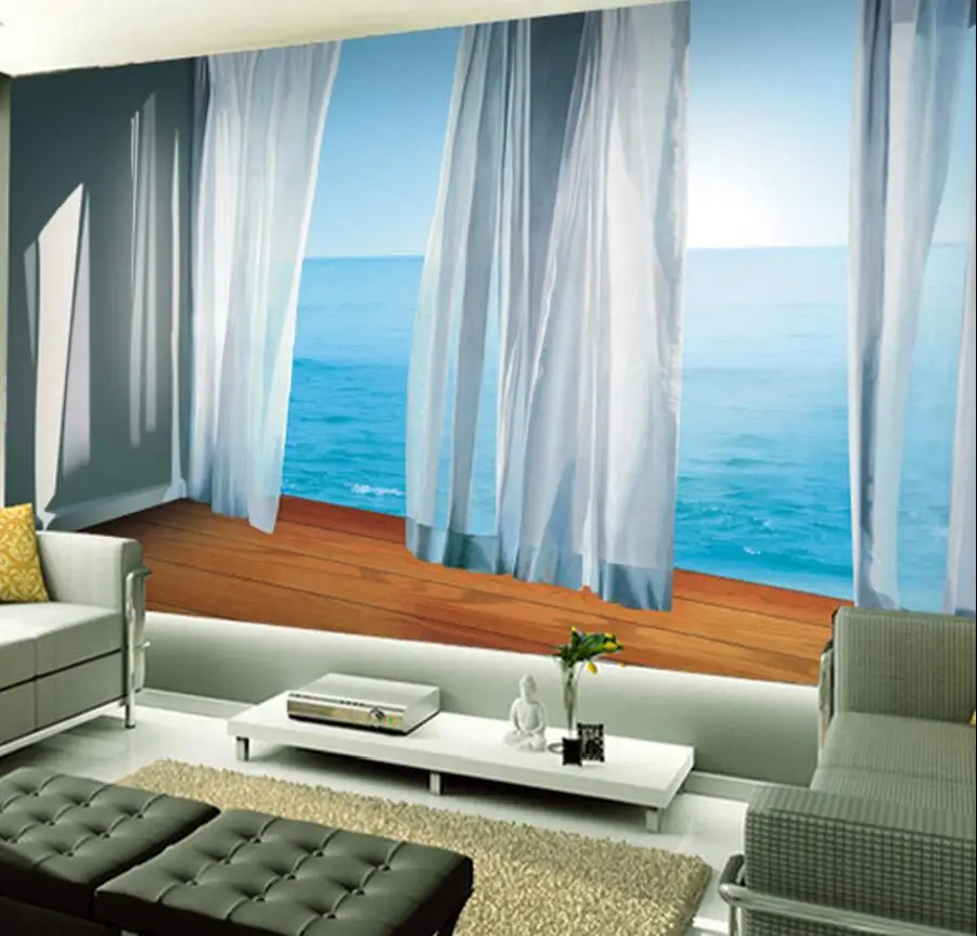 Миньоны обои морской пейзаж фрески 3D обои гостиная спальня большая фотообои papel росписи para сравнению