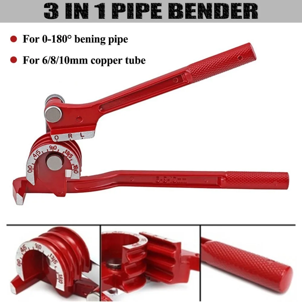 

CT-369 Combination Tube Bender 3-in-1 Pipe Bending Tool 6mm, 8mm, 10mm 180 Degree For Power Tools