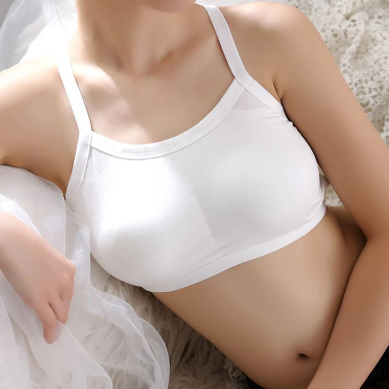 Модное однотонное сексуальное нижнее белье без рукавов с открытой спиной для девочек-подростков ZFS0628