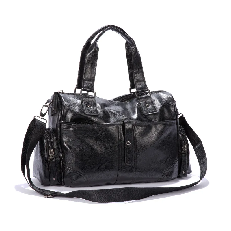

Men Large Fashion Luggage Travel Duffle Shoulder Bag Male Journey Handbag Casual High End Business PU Travel Bag