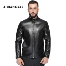 AIBIANOCEL, Мужская мотоциклетная куртка из овчины, натуральная кожа, Куртки из натуральной кожи, зимнее теплое пальто, мужская кожаная куртка из овчины