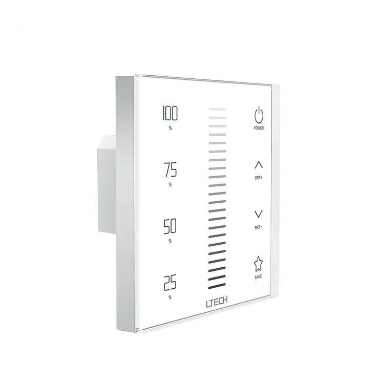 

EX1S ;LTECH Dimming European-style touch panel;100~240Vac input; RF 2.4GHz, DMX512 Output Signal