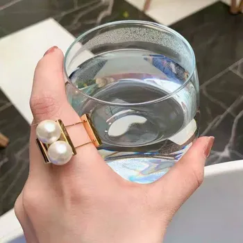 

2020 New Designer Big Rings For Women Korean Personality Statement Wide Ring