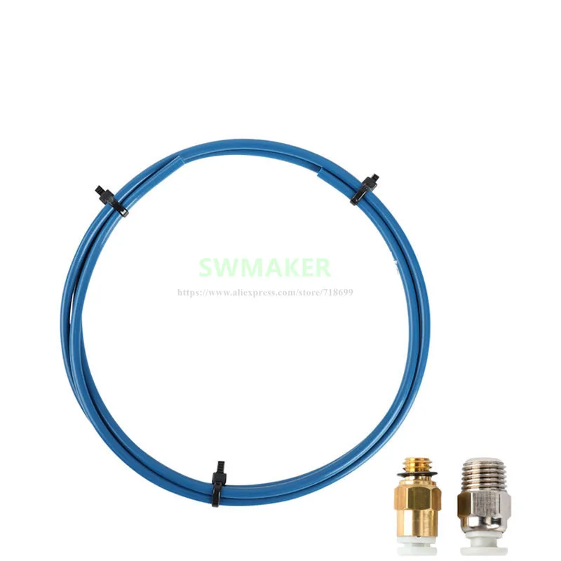 Capricorn-Bowden-PTFE-Tubing-XS-Series-1M-1Pcs-Quick-Fitting-1Pcs-Straight-Pneumatic-Fitting-Push-to