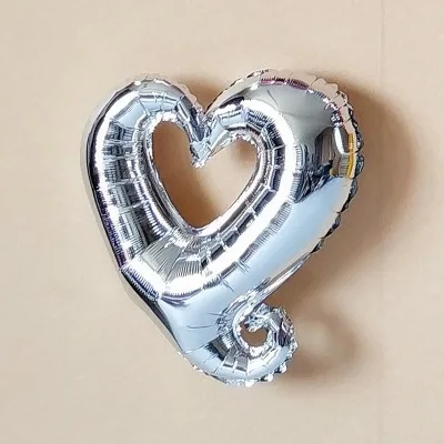 1 шт. 18 дюймов алюминиевые воздушные шары в форме сердца полые разноцветные надувные шары для дня рождения свадьбы украшения дома - Цвет: sliver