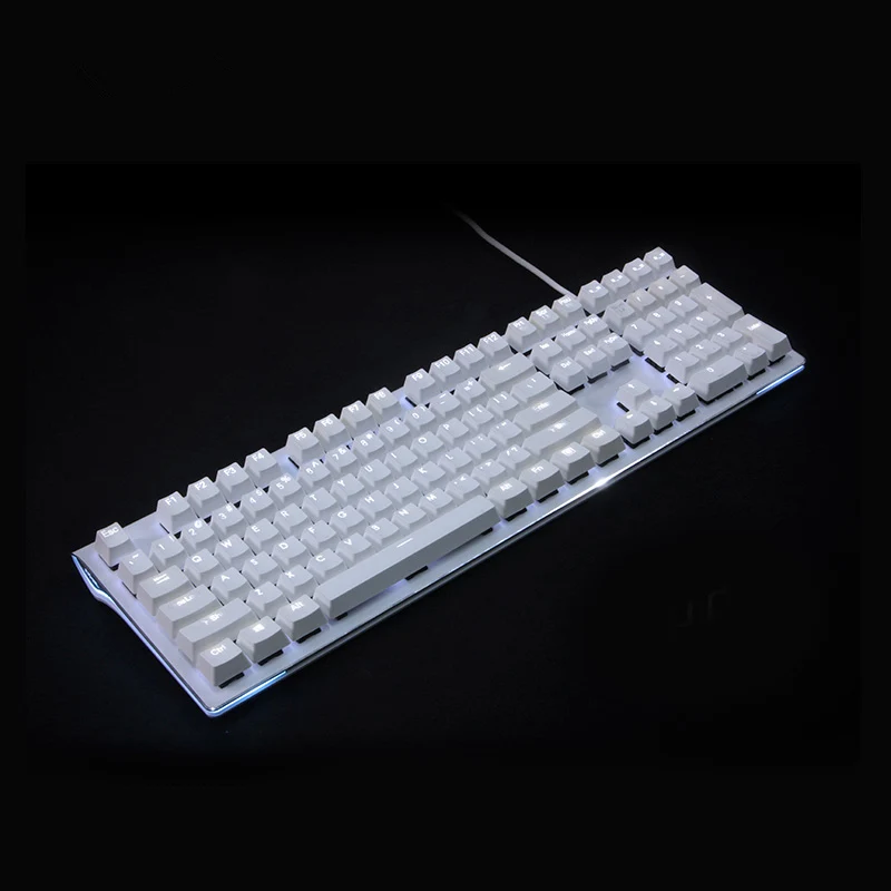 108 клавиша PBT двойная съемка просвечивающие брелки с подсветкой для razer Corsair K65 K70 logitech G710 Механическая игровая клавиатура iso ключи - Цвет: Белый