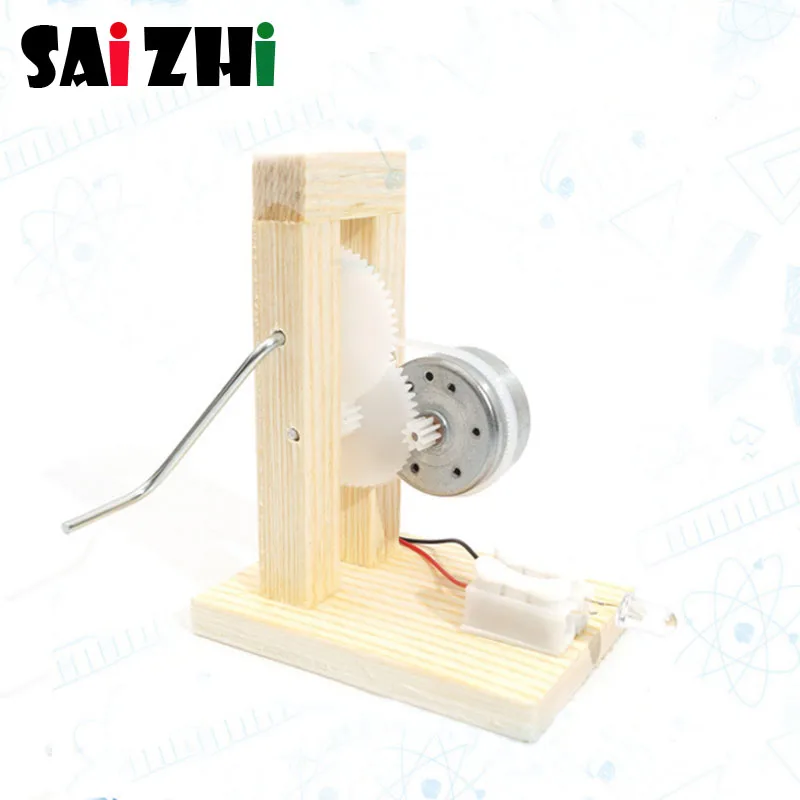 

Saizhi Science Toy Diy Machine Hand Crank Generator Developing Intelligent STEM Physicals Experiments Toy Birthday Gift SZ3336
