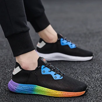 

Rainbow Sole Comfortable Brand new Sneaker Men Outdoor Mesh Fitness Summer Jogging Sport Shoes Men Breathable Running Shoes