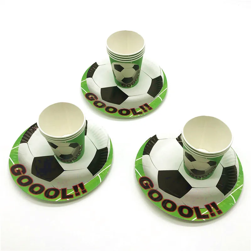 

40pcs Suitable 20 People Green Football Birthday Party Tableware Set For Children Girl Family Picnic Party Supplies Decoration