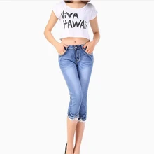 Aliexpress горячей стиль Sexy Новые летние носить джинсы развивать нравственность показать тонкие ковбойские брюки женские ноги карандаш брюки