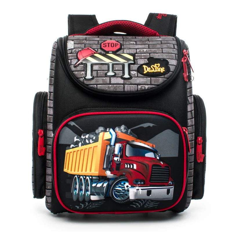 

Delune Quality 3D Cartoon Cars School Bags for Children Boys Girls Orthopedic Waterproof School Satchel Kids Students knapsack