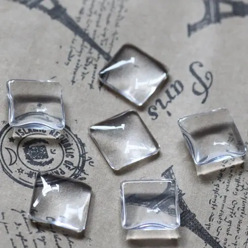 

Free Shipping - 12X12mm Clear Glass Domes Square Shape Cabochon Cameo Cover Cabs for Diy Jewelry Findings Settings Wholesale