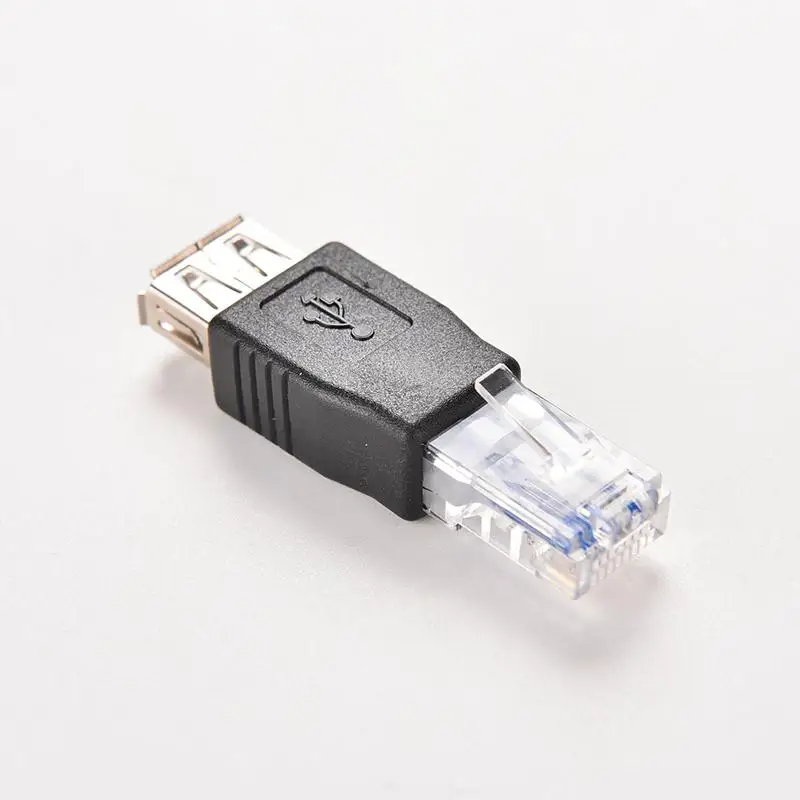 

Crystal Head PC RJ45 Male to USB 2.0 AF A Female Adapter Connector Laptop LAN Network Cable Ethernet Converter Transverter Plug